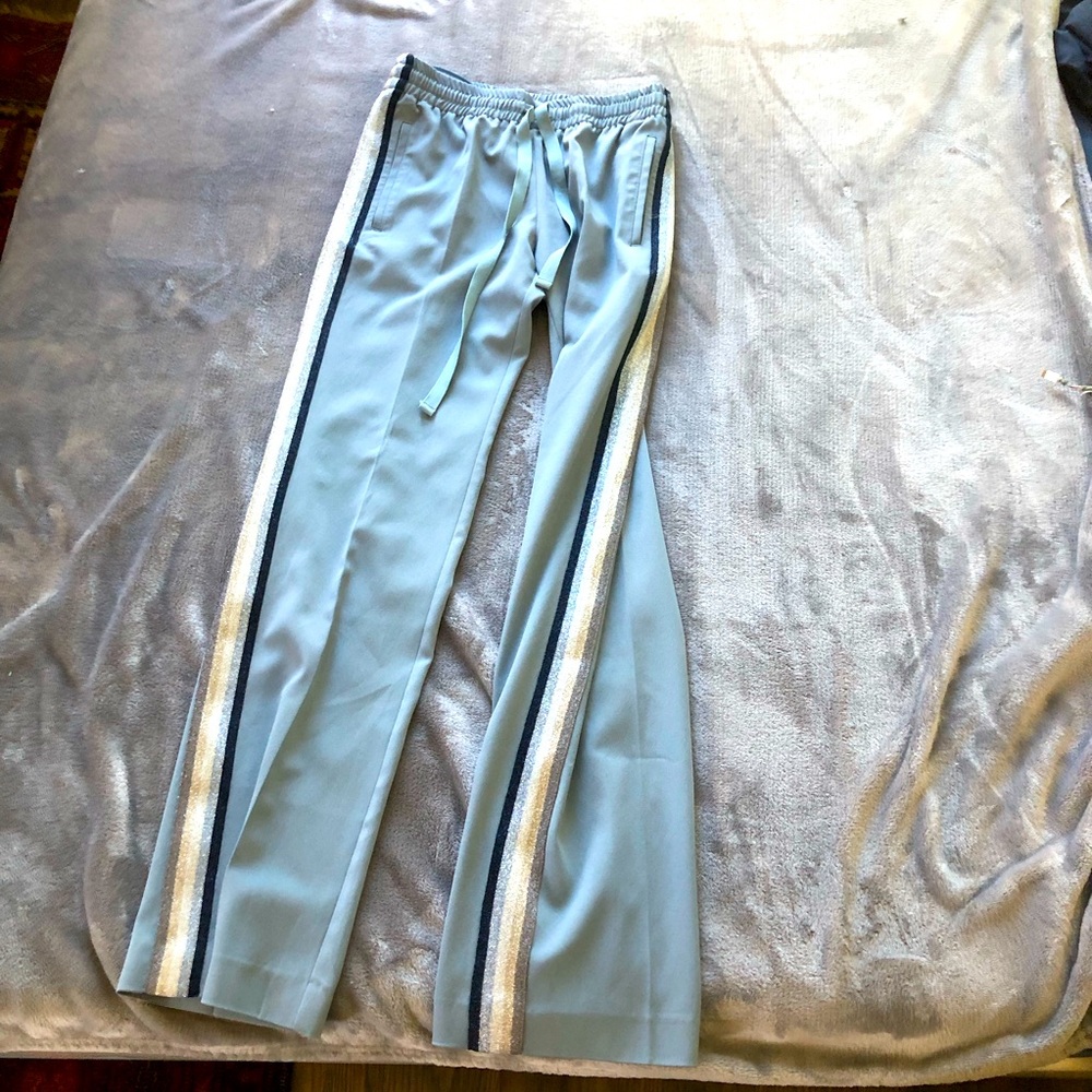 Zadig & Voltaire Blue Trousers with Silver Stripes